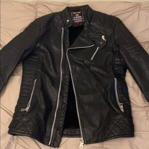G-Stone Leather Biker Jacket (men)